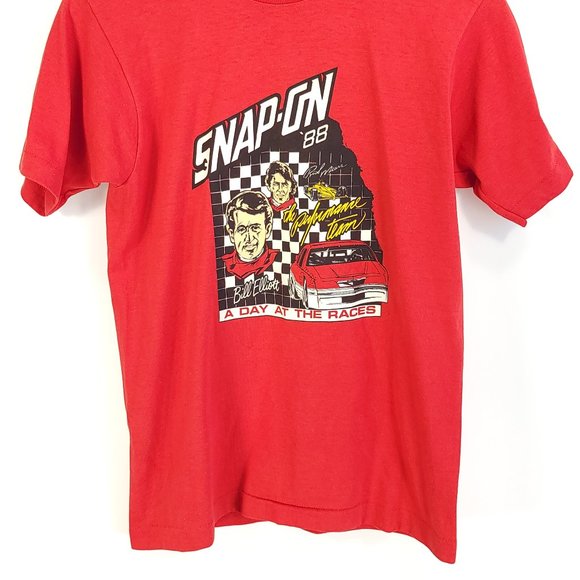 Vintage Snap On Graphic T-Shirt Men's Med Screen Stars Best Red Distressed USA - Picture 2 of 12